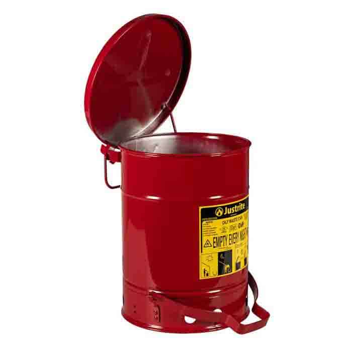 Justrite 23 Litre Steel Oily Waste Can
