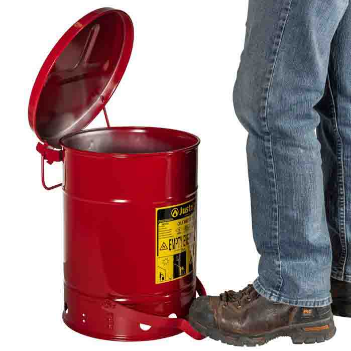 Justrite 23 Litre Steel Oily Waste Can
