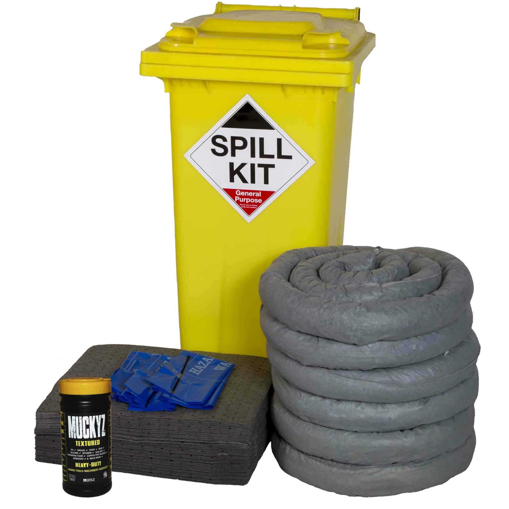 120 Litre General Purpose Yellow Wheelie Bin Spill Kit