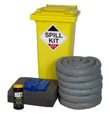 120 Litre General Purpose Yellow Wheelie Bin Spill Kit