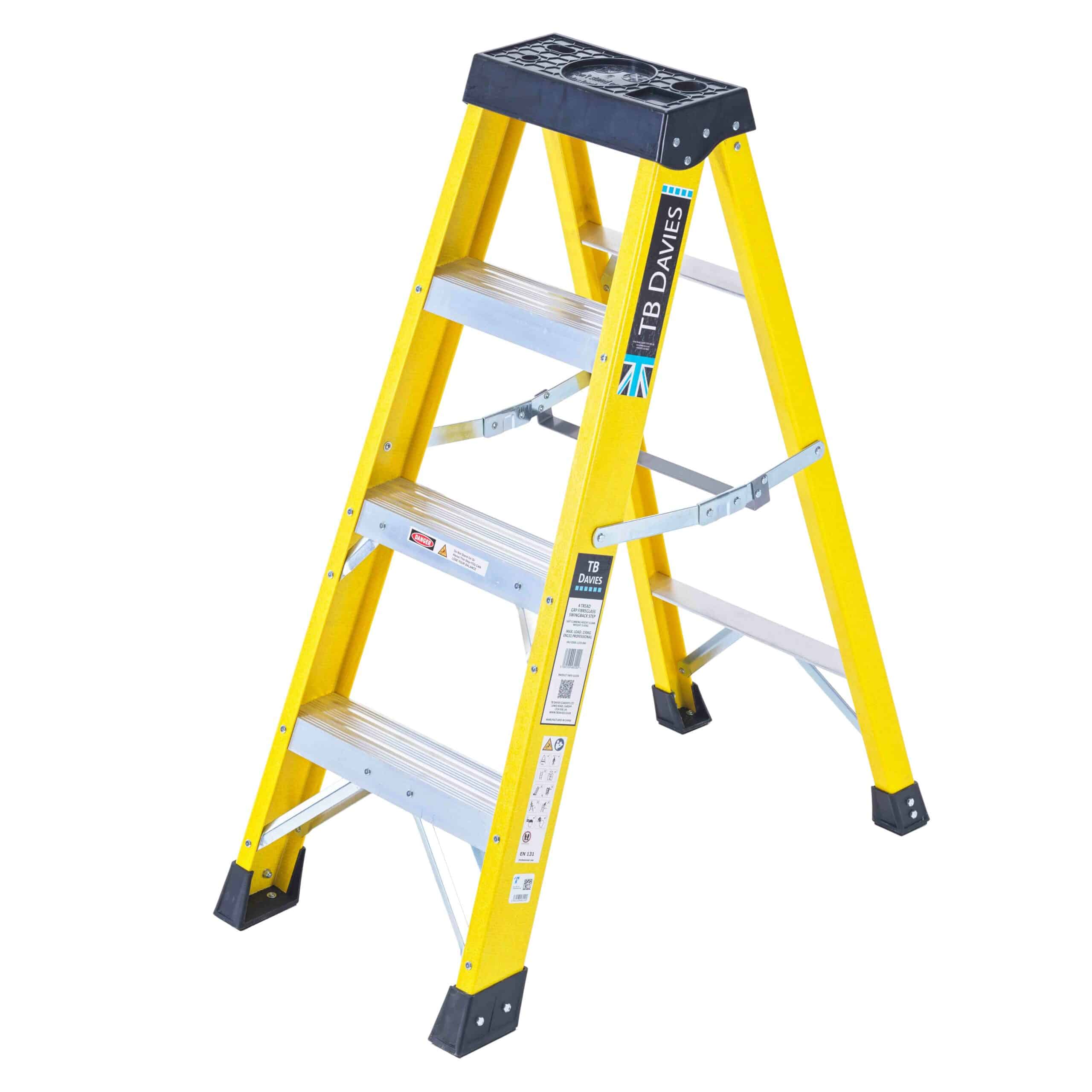 Fibreglass Swing Back 4 Tread Step Ladders