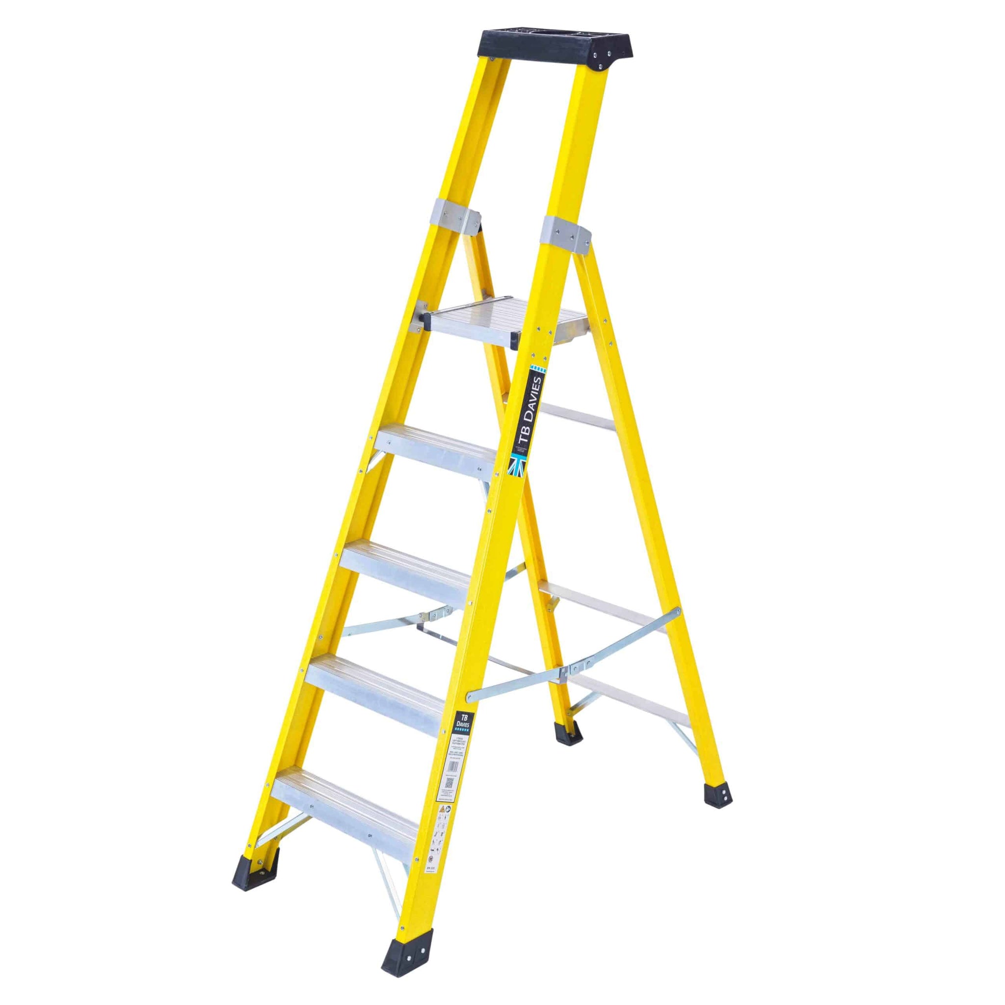 Fibreglass Platform 5 Tread Step Ladders