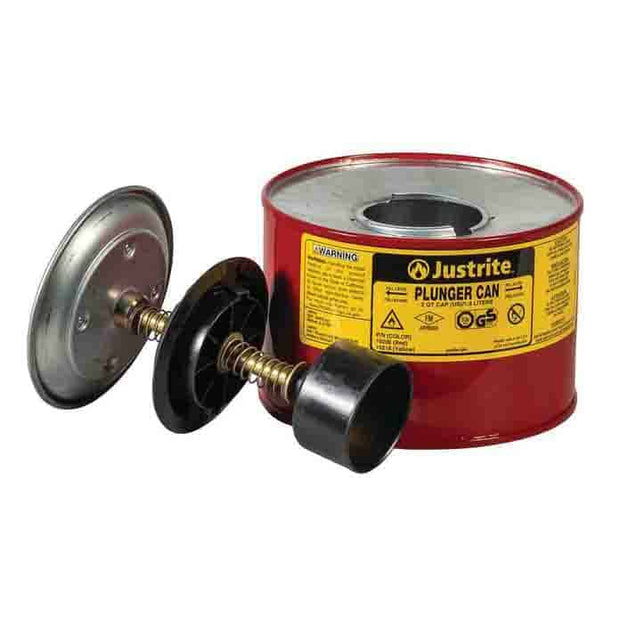 Justrite 2 Litre Plunger Dispensing Can - Storage N Stuff