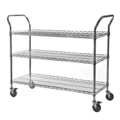 Chrome Wire Lipped Edge Trolleys
