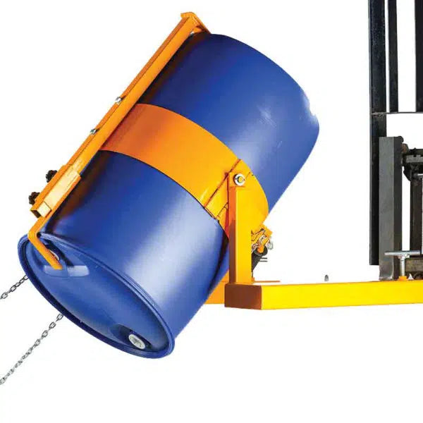DLFTP 210 litre poly drum lifter, rotator and tilter forklift attachment