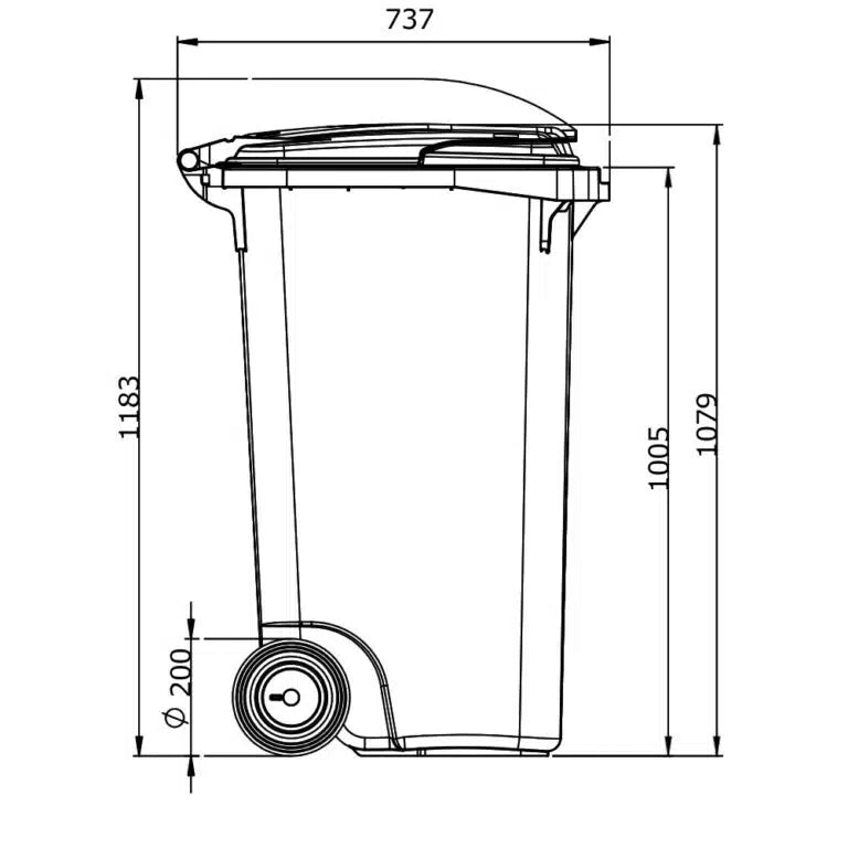 240 Litre Plastic Wheelie Bin