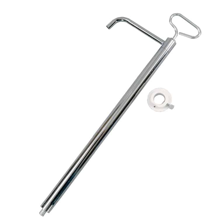 Manual hand-operated pump for controlled dispensing of oils, lubricants and non-corrosive liquids.