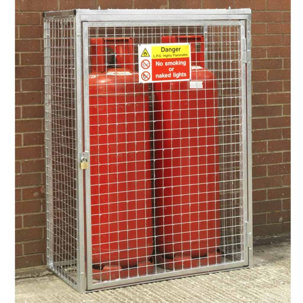 2 x 47kg Gas Cylinder Cage for secure gas bottle storage