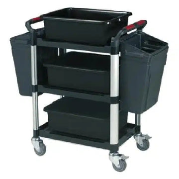 3 Shelf Utility Trolley with Plastic Bins