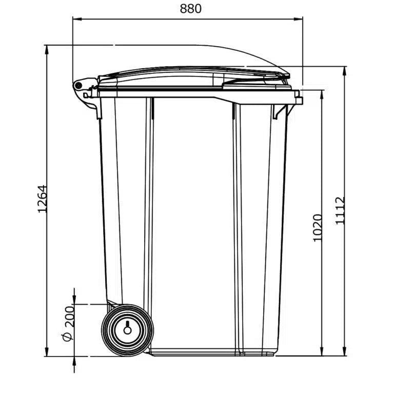 360 Litre Plastic Wheelie Bin