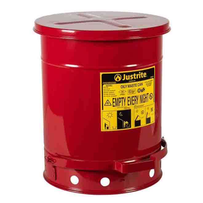 Justrite 53 Litre Steel Oily Waste Can