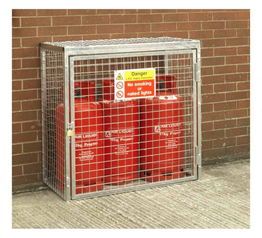 3 x 19kg Gas Cylinder Cage for secure gas bottle storage