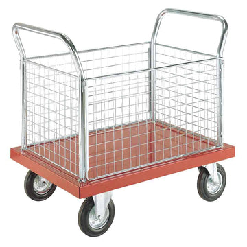 Coloured 4 Sided Platform Trolleys