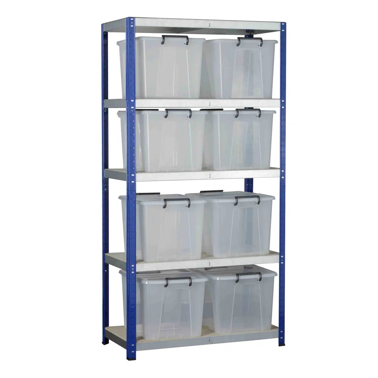 Ecorax Shelving with 8 Storemaster Containers