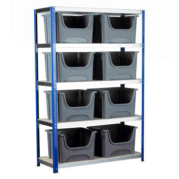 Eco-Rax Shelving with Space Bin Containers
