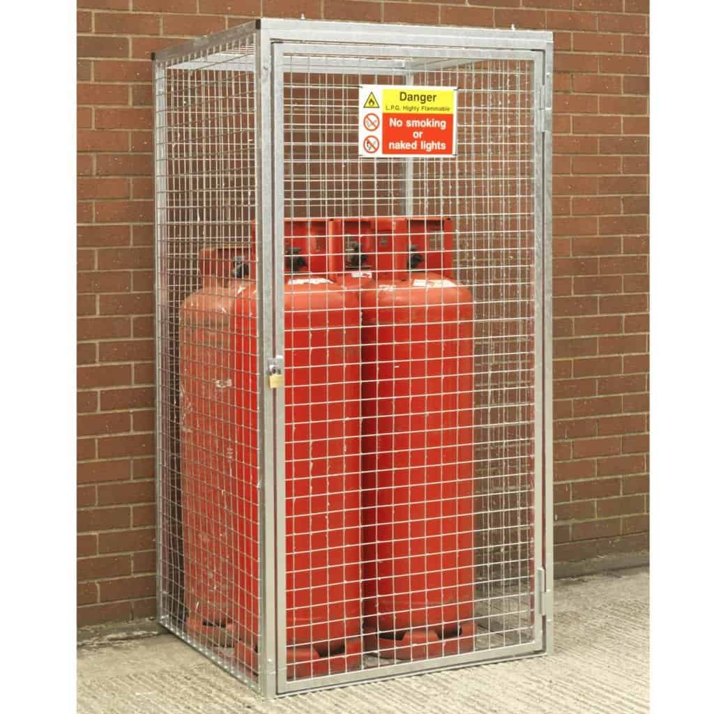 4 x 47kg gas cylinder cage for secure gas bottle storage