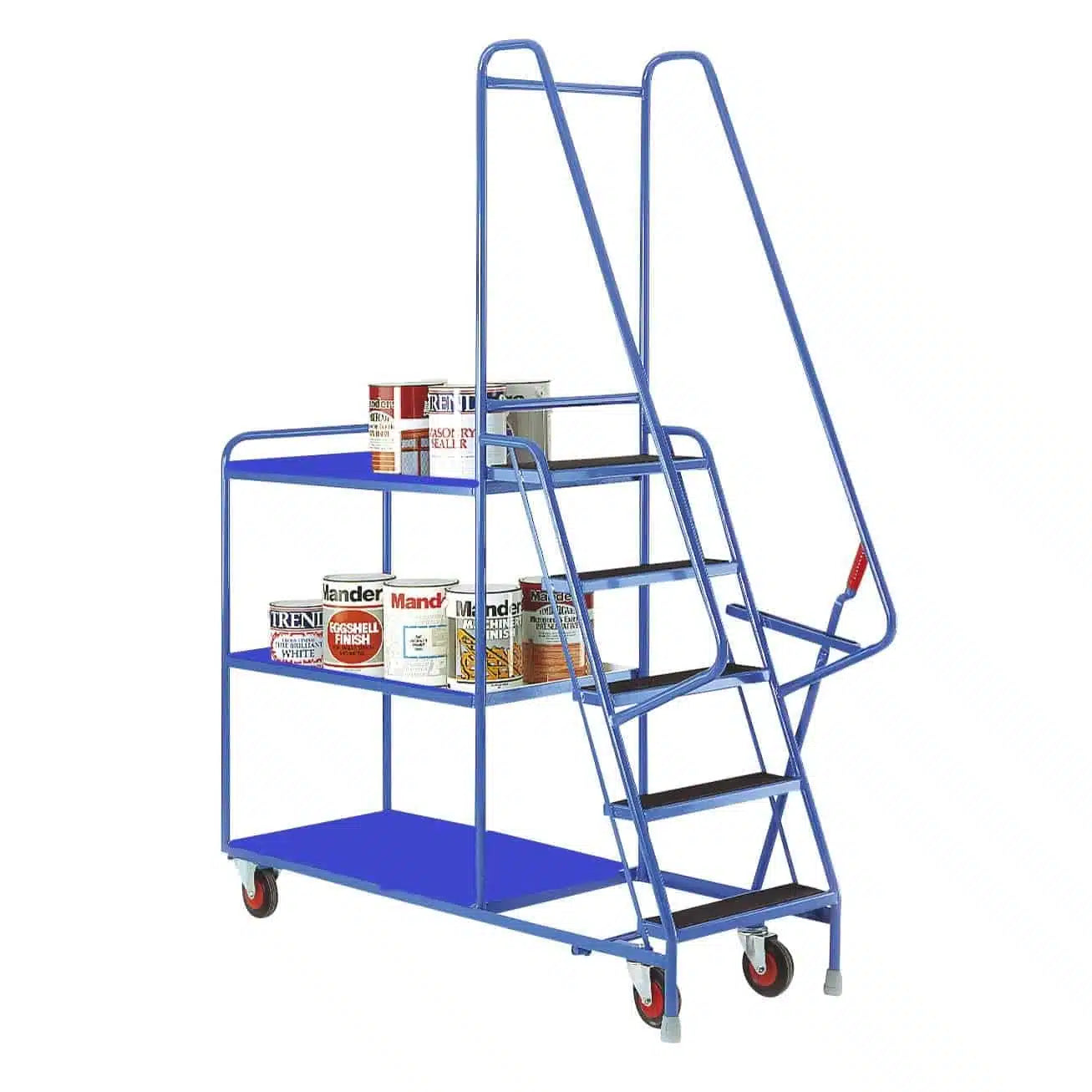 Step Tray Trolley with Fixed Steel Shelves