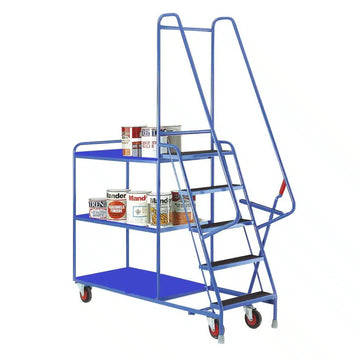 Step Tray Trolley with Fixed Steel Shelves