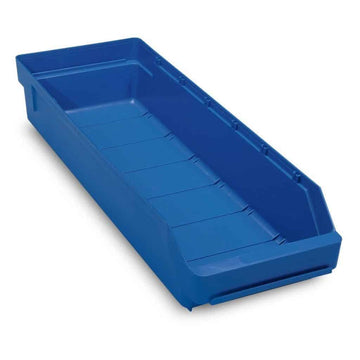 Blue storage bin on a white background