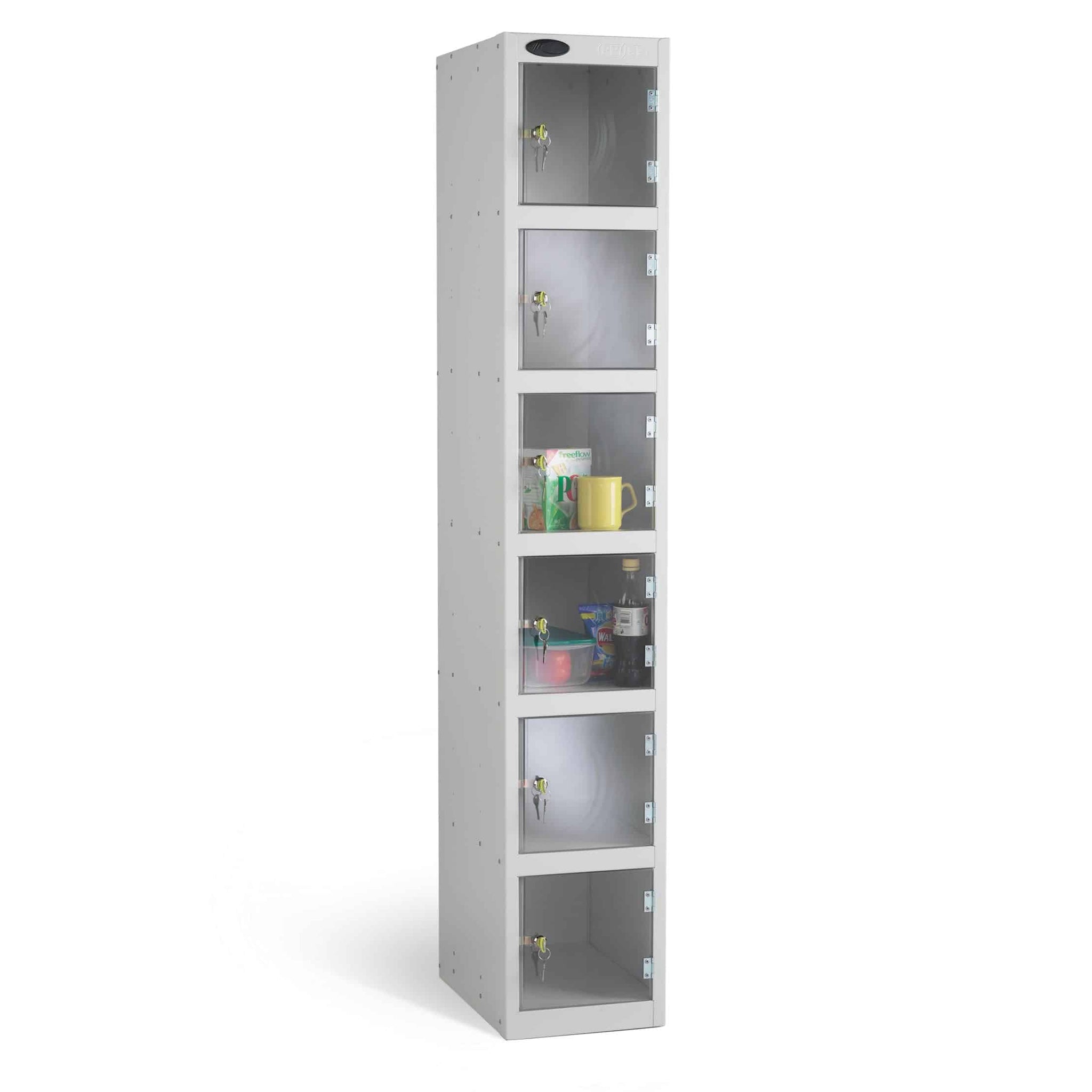 6 Door Clear Panel Lockers