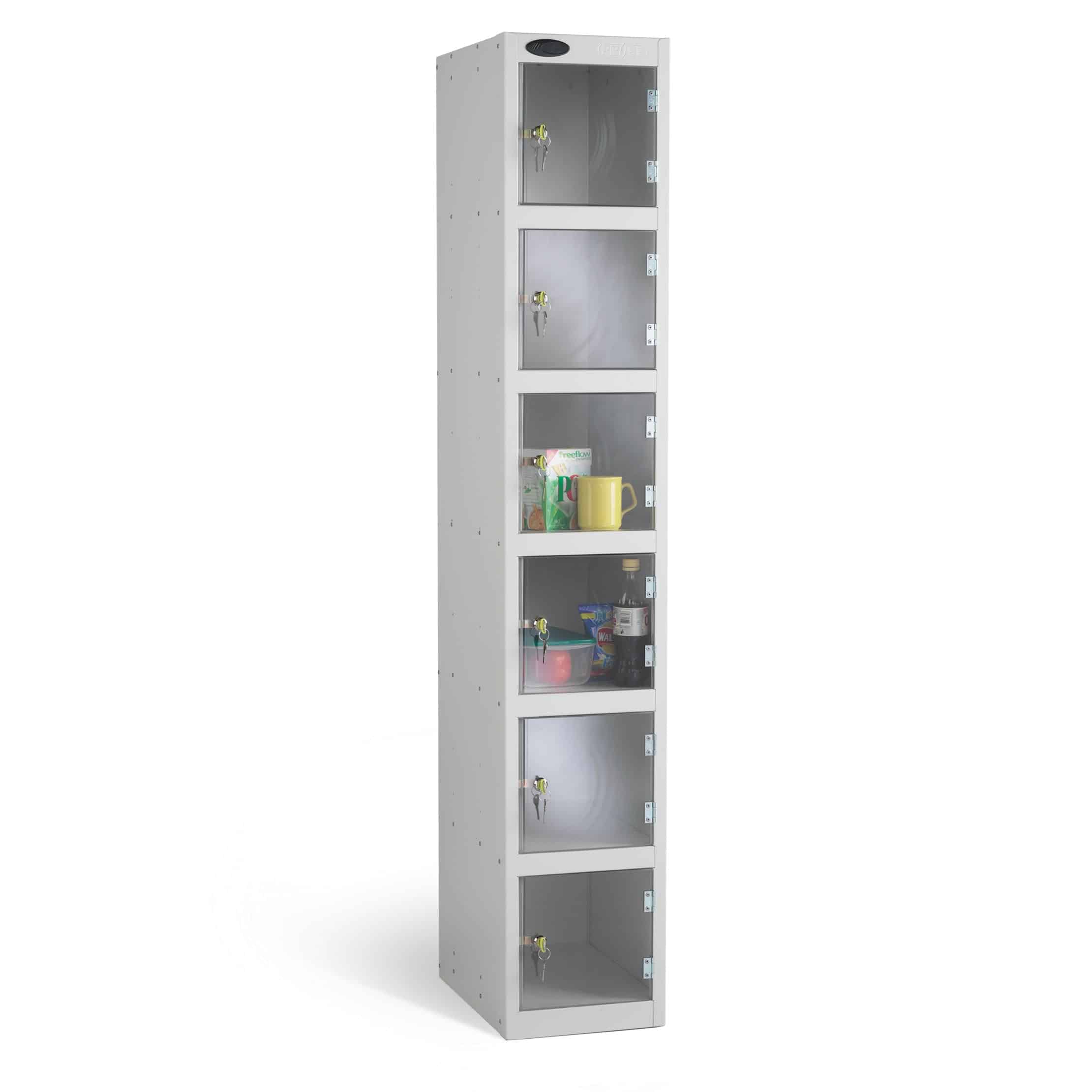6 Door Clear Panel Lockers