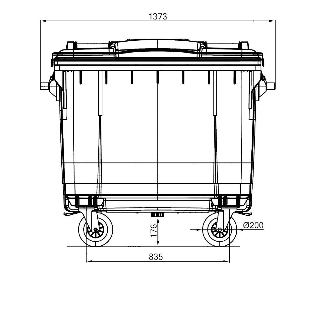 660 Litre Plastic Wheelie Bin