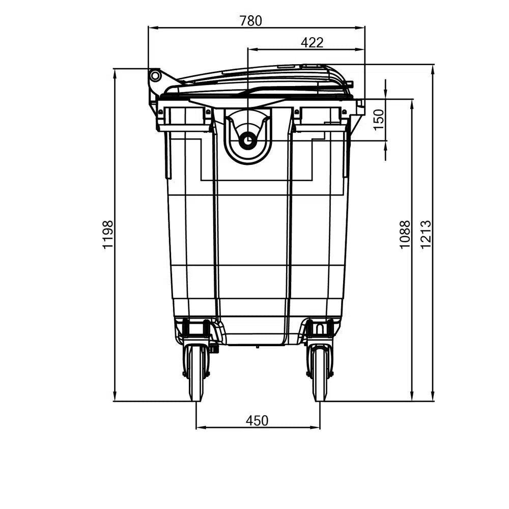 660 Litre Plastic Wheelie Bin