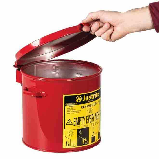 Justrite 8 Litre Countertop Oily Waste Can