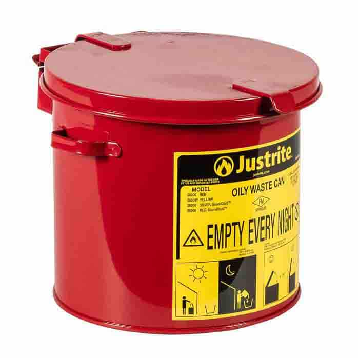 Justrite 8 Litre Countertop Oily Waste Can