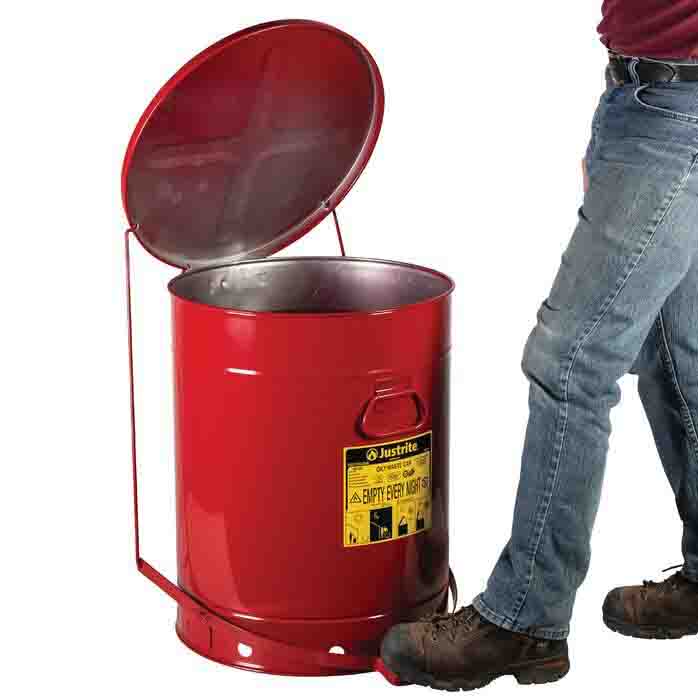 Justrite 80 Litre Steel Oily Waste Can