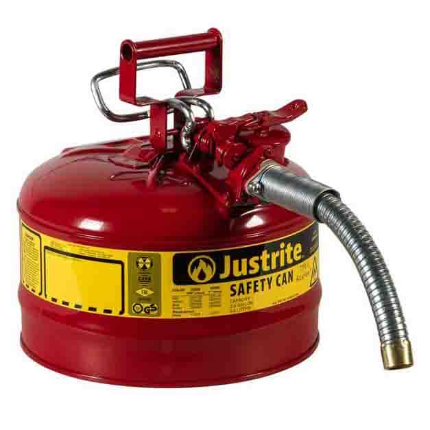 Justrite 9 Litre Type 2 AccuFlow Safety Can - Storage N Stuff