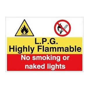 Gas cylinder cage Health & Safety signage