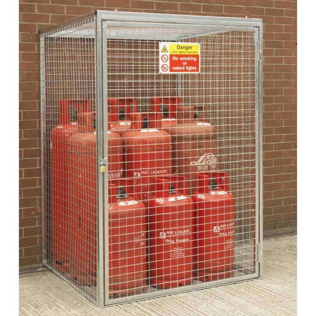 9 x 47kg gas cylinder cage for secure gas bottle storage