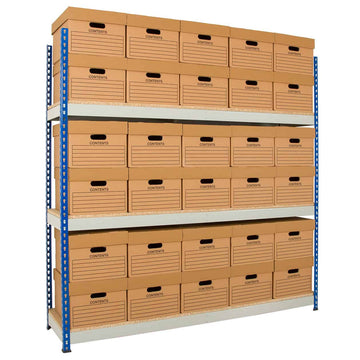 Rivet Racking Archive with 40 Boxes 1525mm Wide