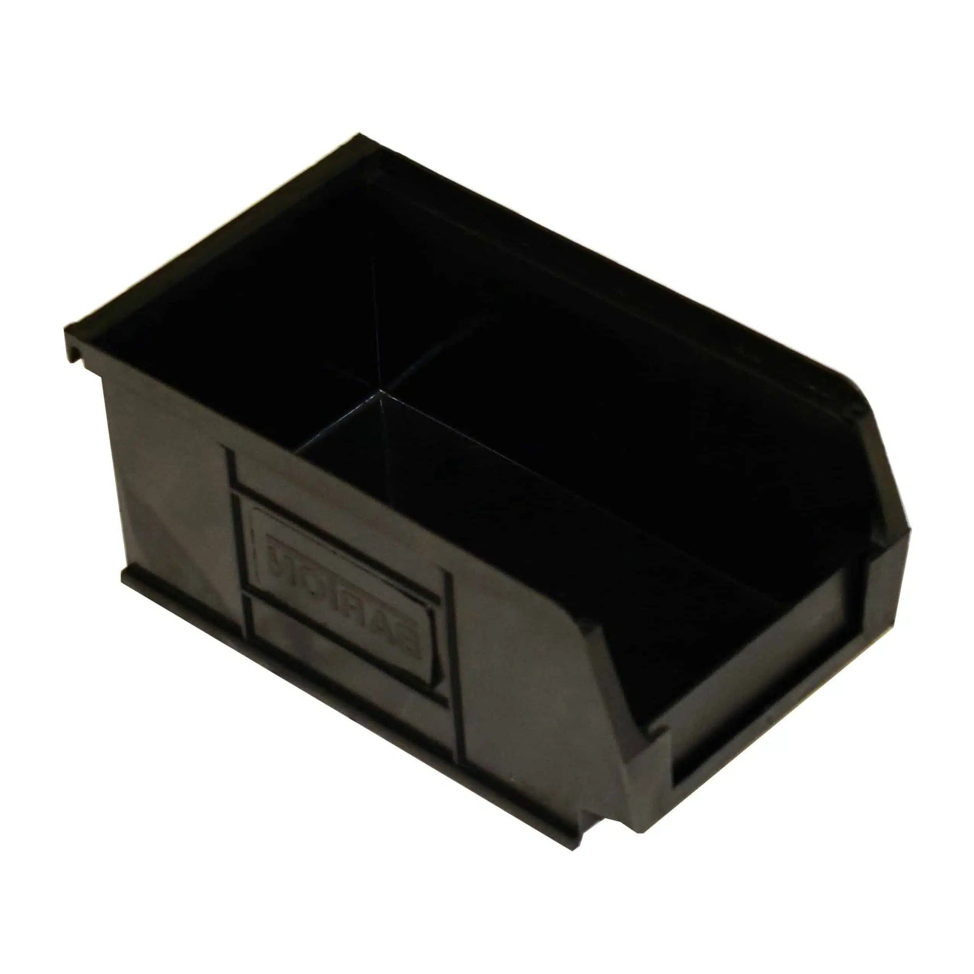 Black Recycled TC2 Barton Storage Bin for storing small parts and components.