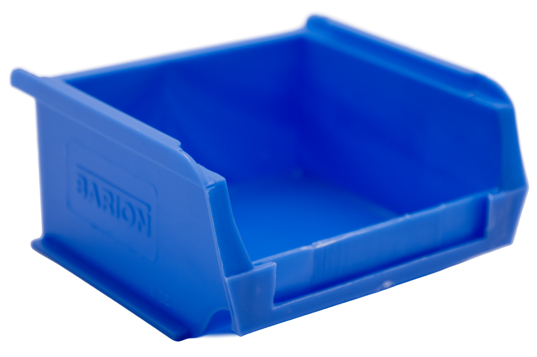 Red TC1 Barton plastic storage bin for warehouse shelving, small parts storage, and industrial workshop organisation.