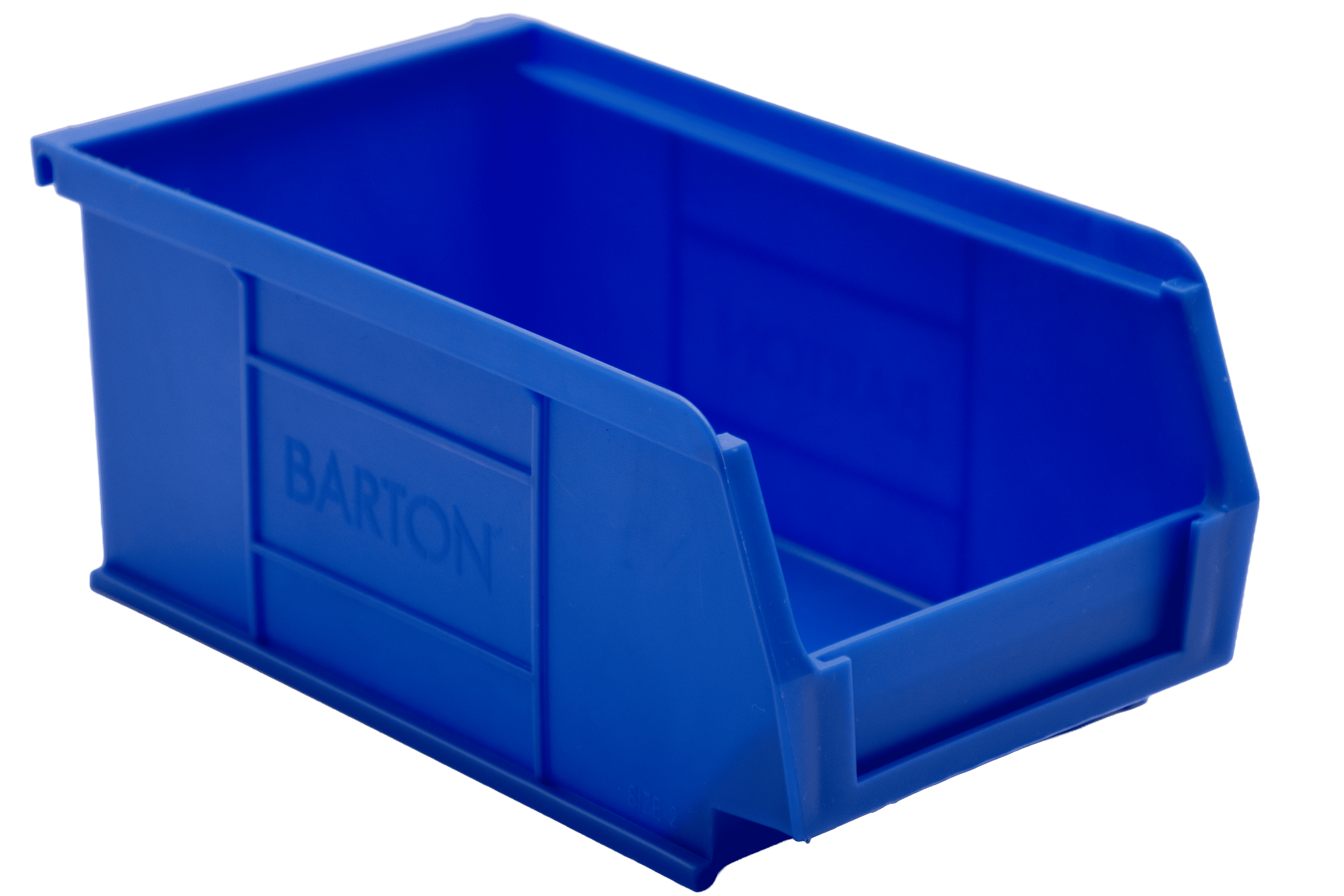 Blue Barton TC2 storage bin for organising components, fixings, and small parts in industrial shelving.