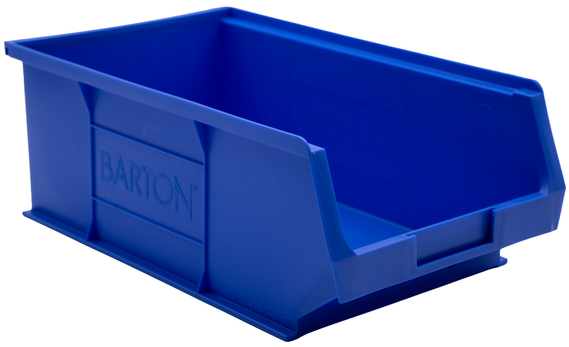 Blue Barton TC4 plastic parts storage bin ideal for storing fixings, hardware, and small components in industrial shelving units.
