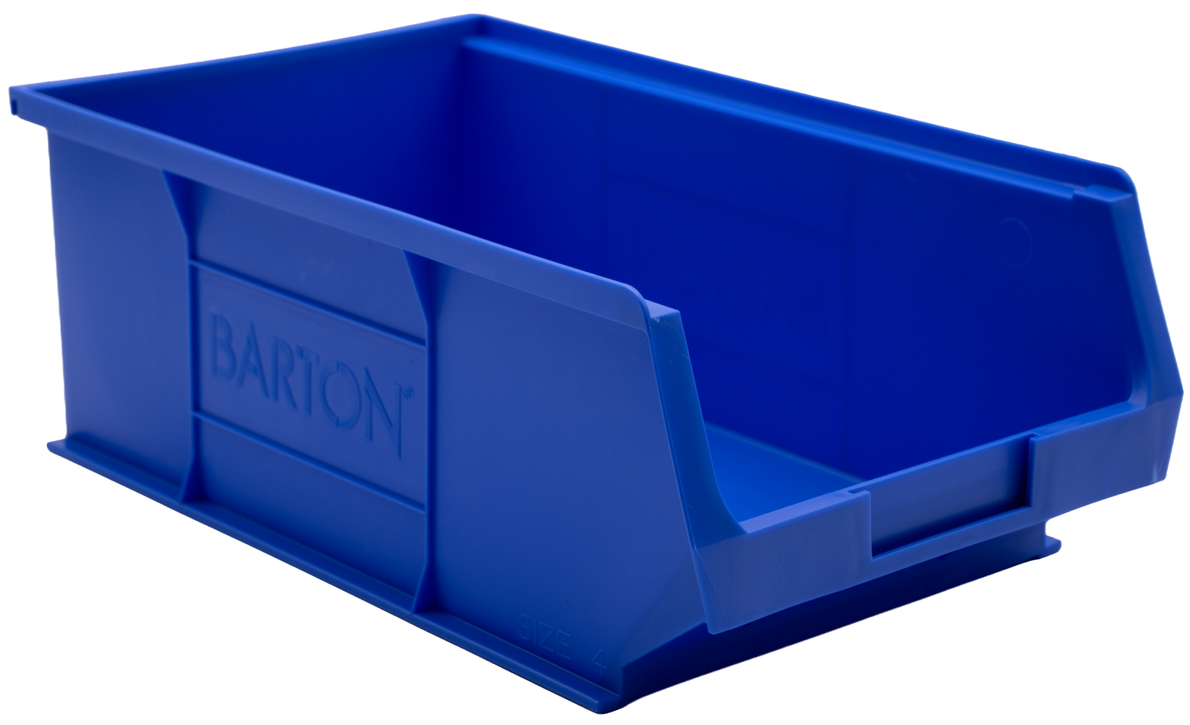 Blue Barton TC4 plastic parts storage bin ideal for storing fixings, hardware, and small components in industrial shelving units.