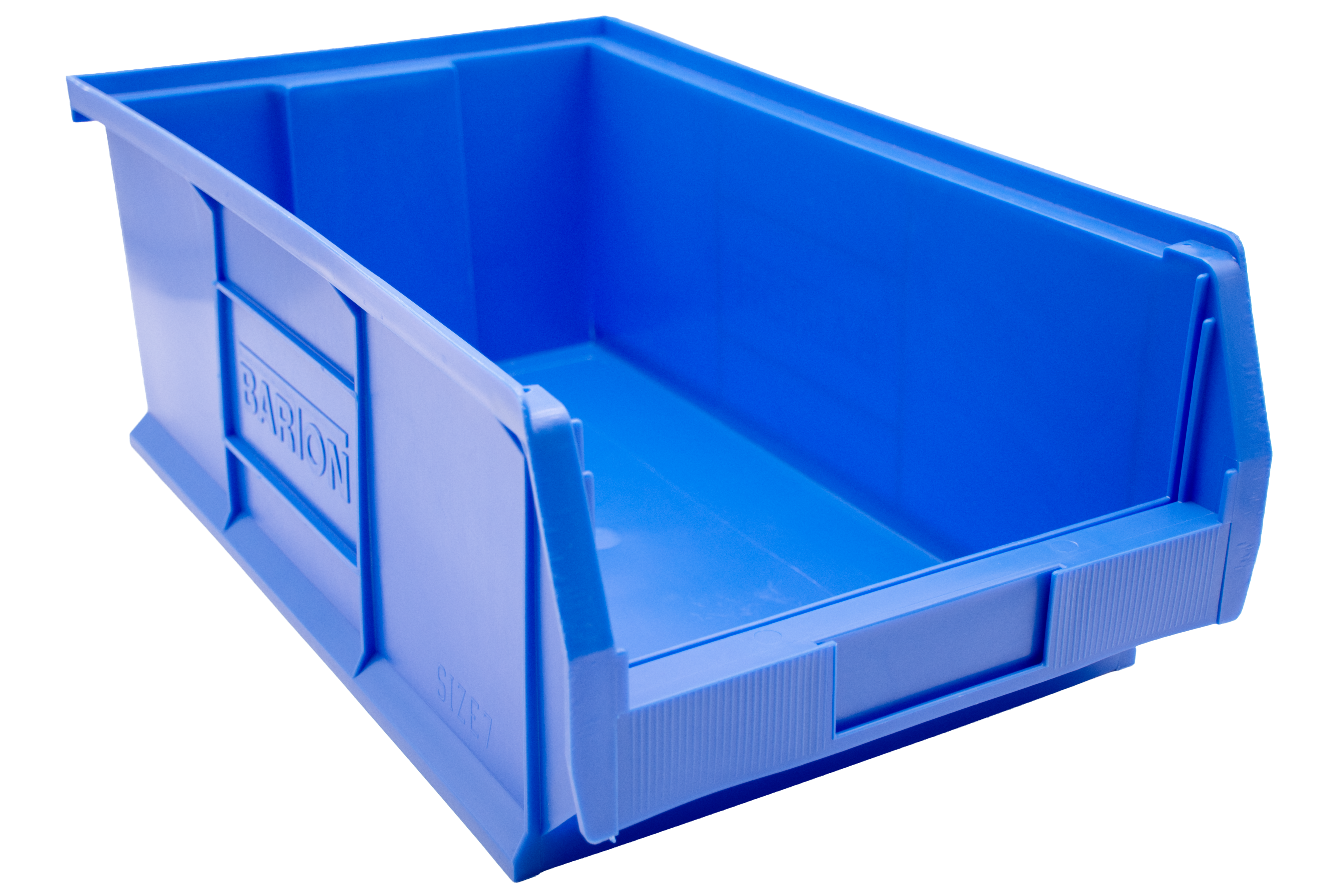 Blue Barton TC7 plastic parts storage bin designed for efficient organisation of larger components, hardware, and workshop supplies in industrial storage areas.