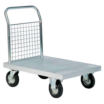 Bright Zinc Plated Platform Truck with Single Fixed Mesh End