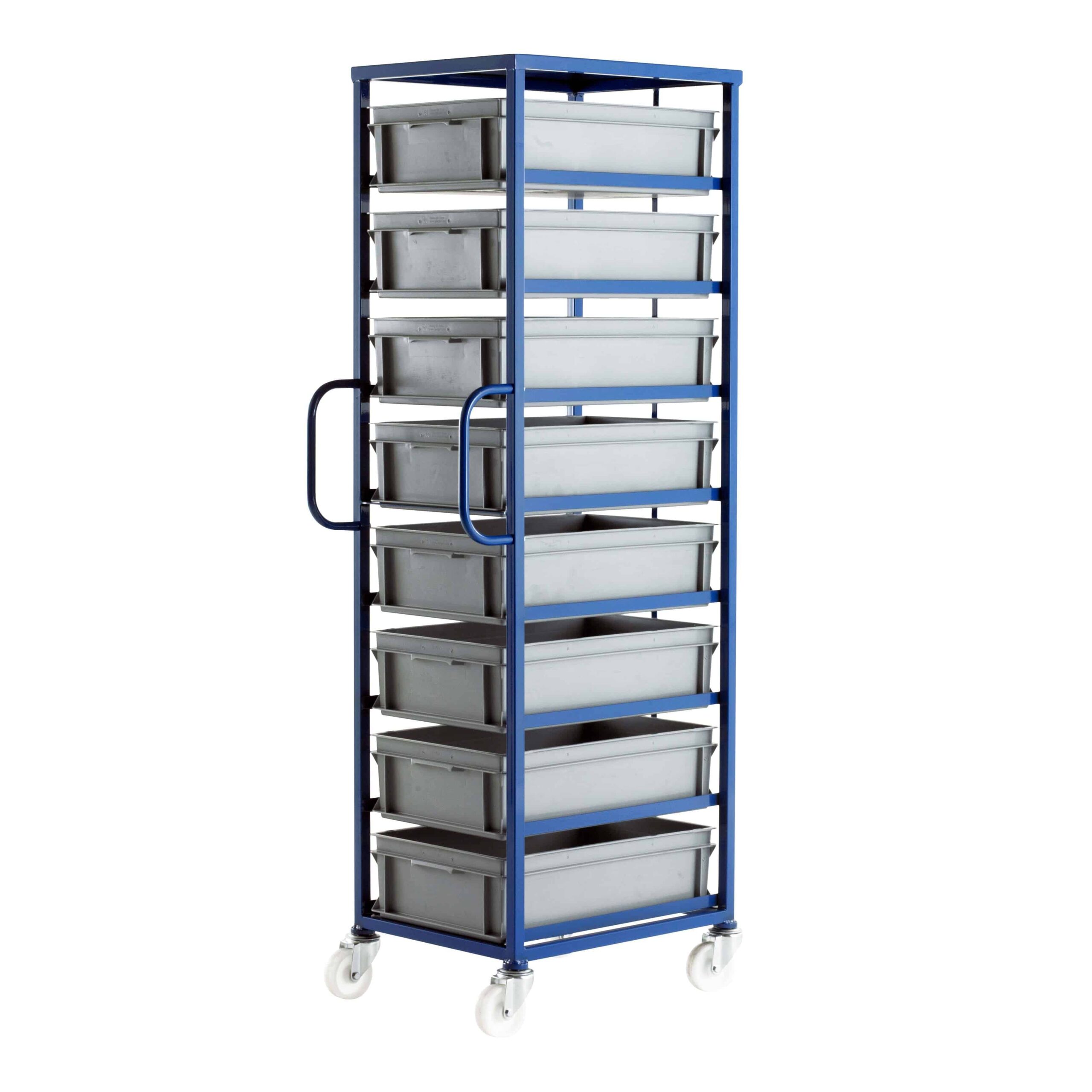 Compact Storage Tray Racks CT58 Mobile Tray Racks | Euro Container Tray Storage