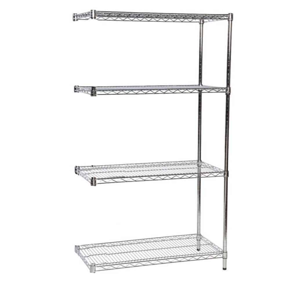 Chrome Wire Shelving Extension Bay 355mm Deep - Storage N Stuff
