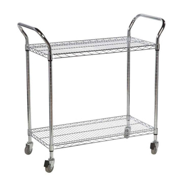 Chrome Wire 2 Shelf Trolley 760mm Long