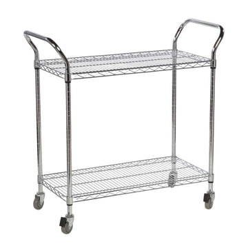 Chrome Wire 2 Shelf Trolley 610mm Long