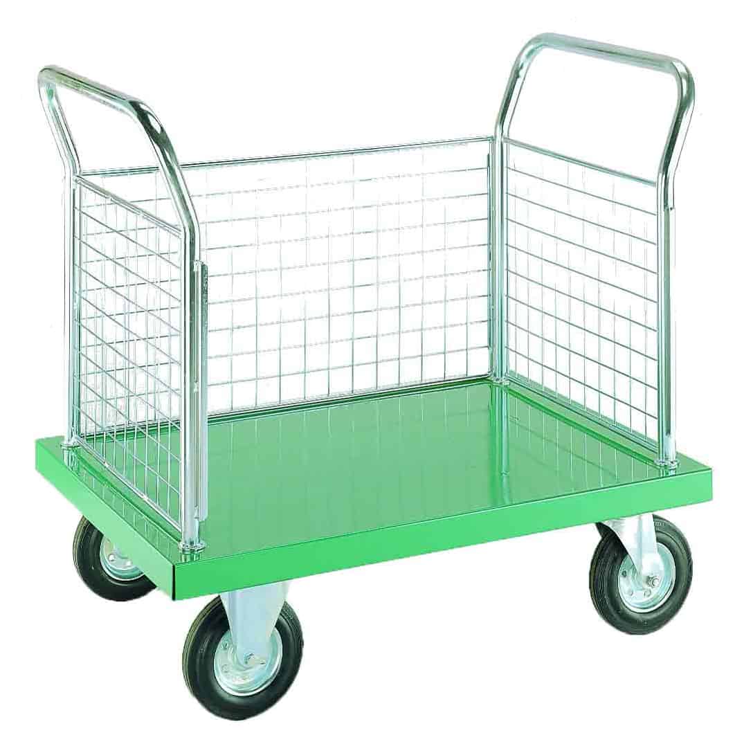 Coloured  Platform Truck with Three Mesh Sides