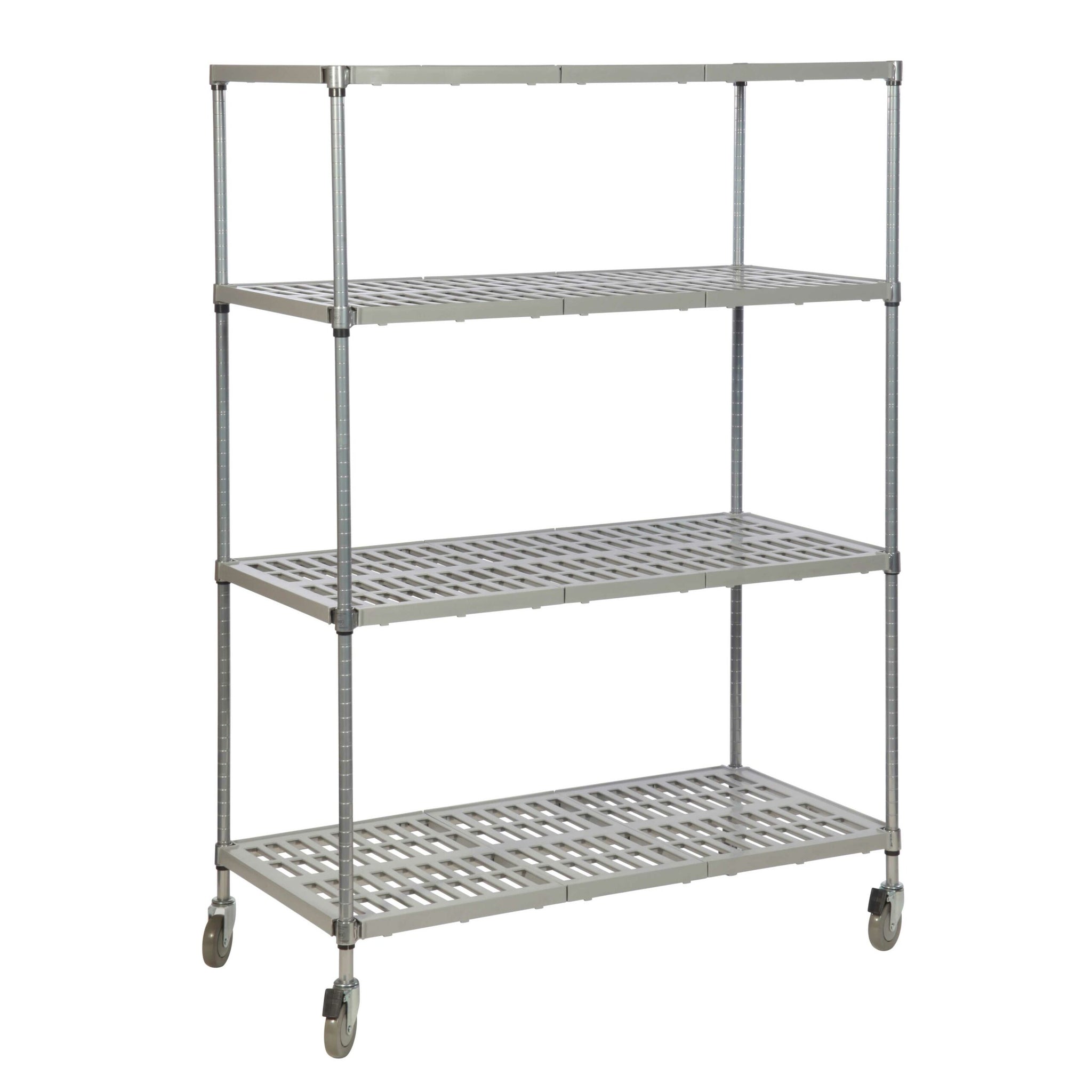 Mobile Plastic Plus Shelving 4 Tier Vented Bay 610mm Deep