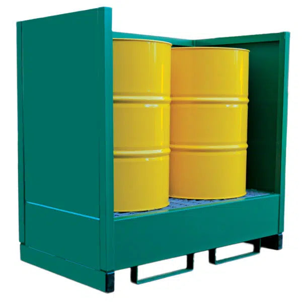 4 Drum Metal Spill Pallet with Splashback