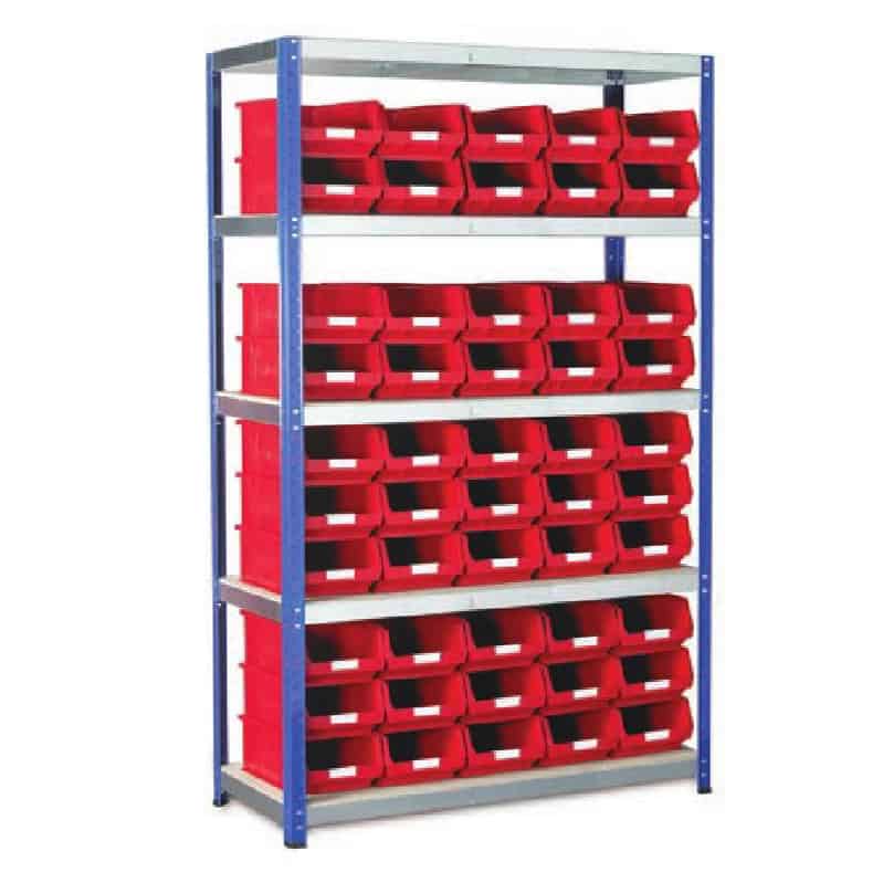 Eco-Rax Shelving with 40 TC4 Storage Containers