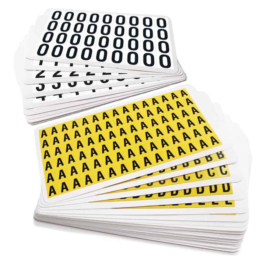 Individual Self-Adhesive Number Labels